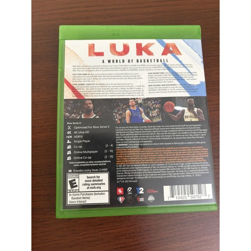 NBA 2K22 - Xbox Series X Video Game Luka Doncic Mavs Cover